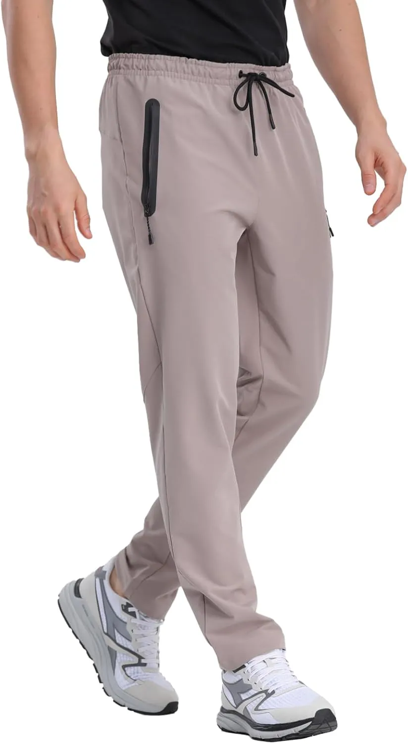 Men's Hiking Pants,Breathable Quick Dry Fishing Running Athletic Active Jogger Sweat Pant with Zipper Pockets