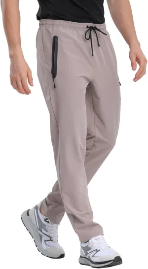Men's Hiking Pants,Breathable Quick Dry Fishing Running Athletic Active Jogger Sweat Pant with Zipper Pockets
