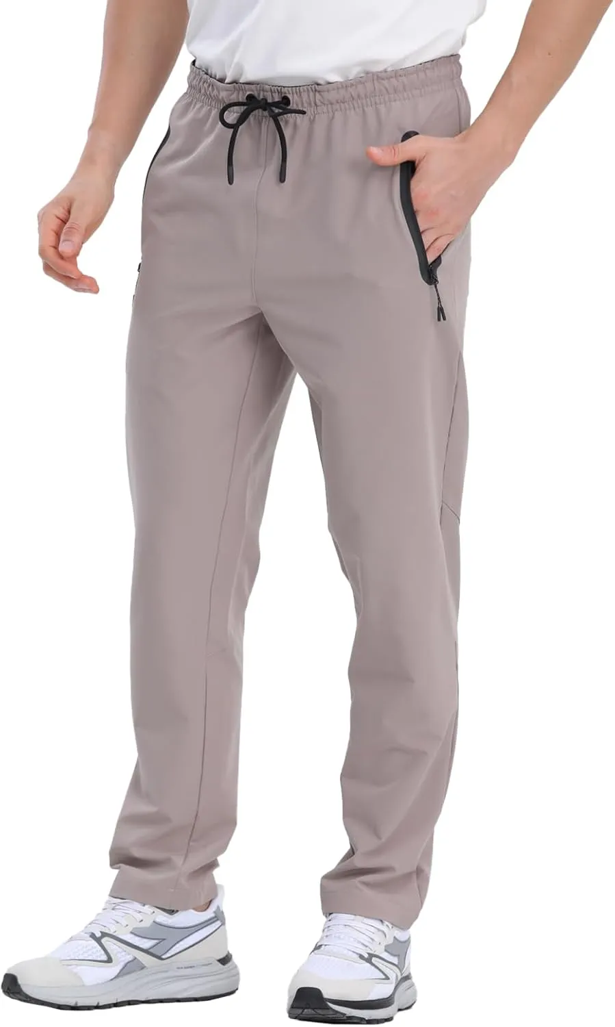 Men's Hiking Pants,Breathable Quick Dry Fishing Running Athletic Active Jogger Sweat Pant with Zipper Pockets