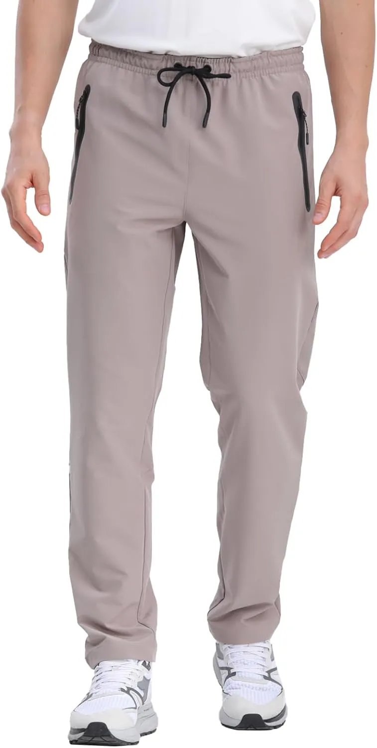 Men's Hiking Pants,Breathable Quick Dry Fishing Running Athletic Active Jogger Sweat Pant with Zipper Pockets