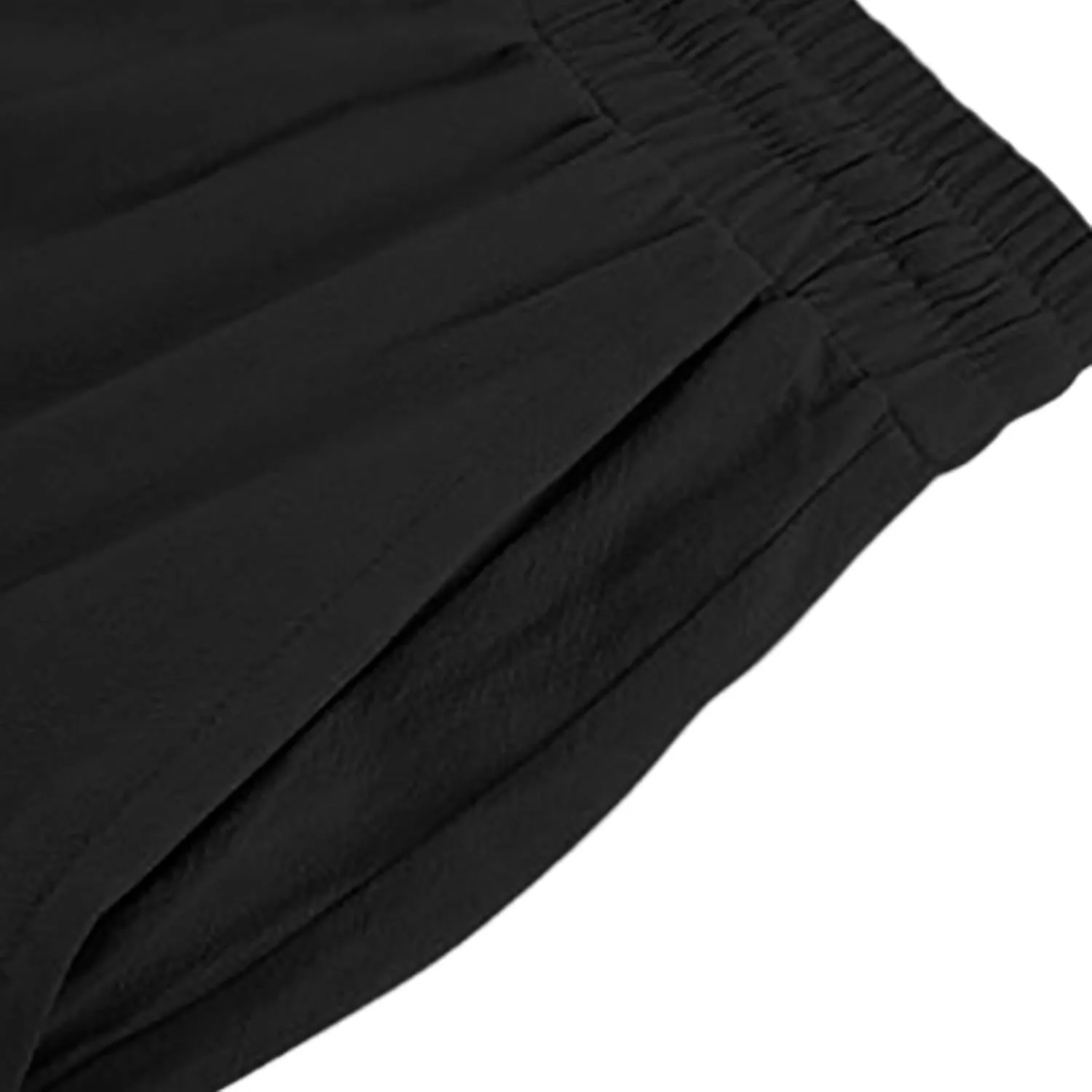 Mens Linen Beach Pants Casual Loose Fit Trousers Solid Elastic Waist Drawstring Slacks Summer Vacation Tapered Pants