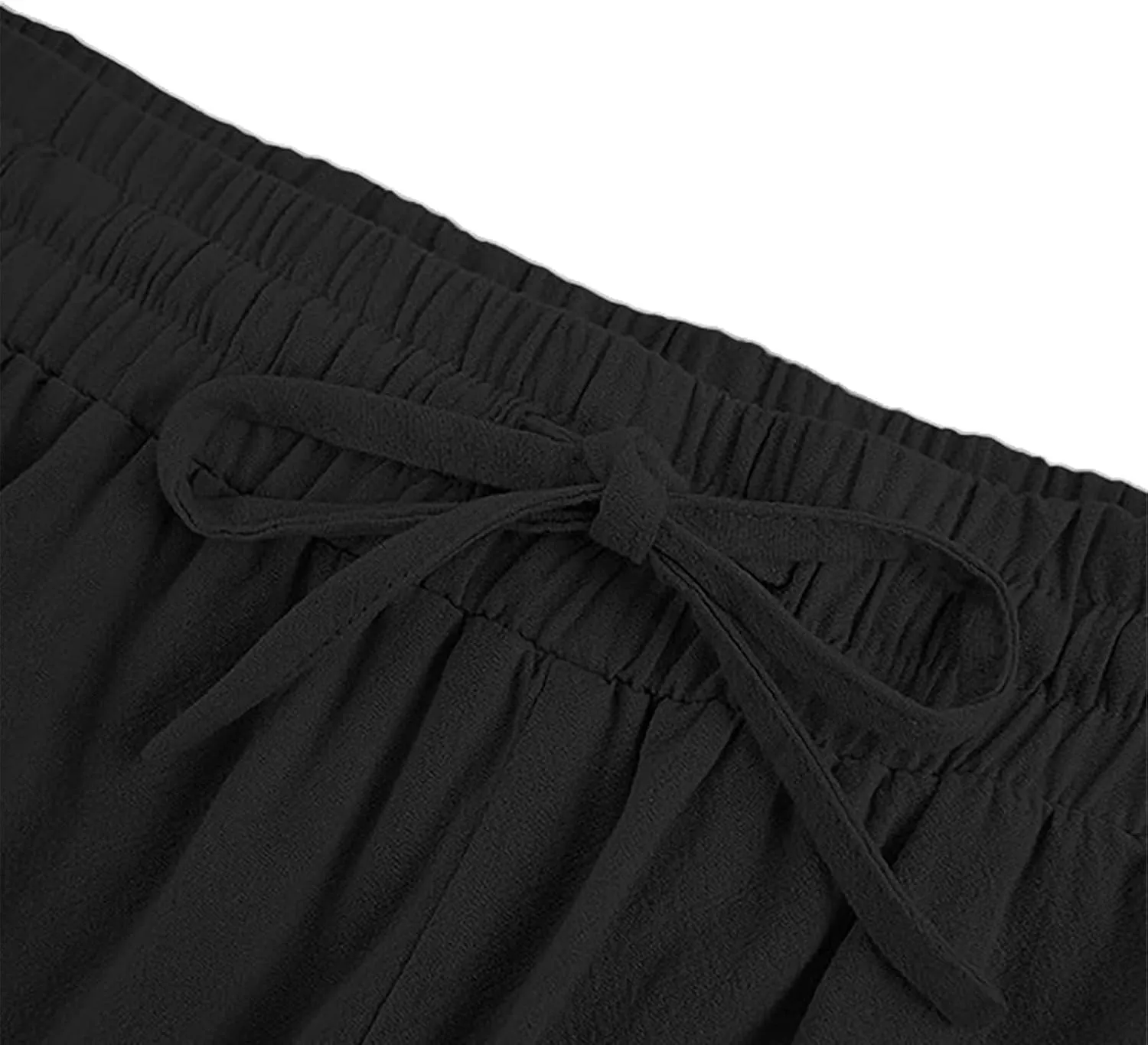 Mens Linen Beach Pants Casual Loose Fit Trousers Solid Elastic Waist Drawstring Slacks Summer Vacation Tapered Pants