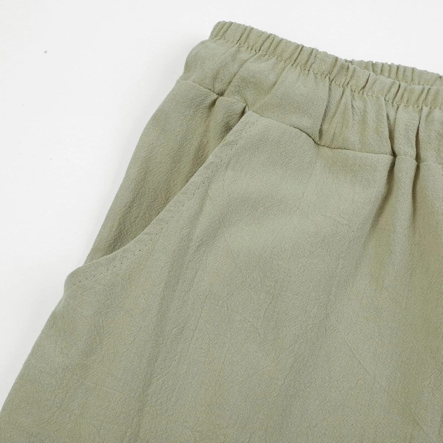 Men's Linen Pants Drawstring Elastic Waist Trousers Loose Fit Summer Beach Pant Outdoor Athletic Hiking Joggers