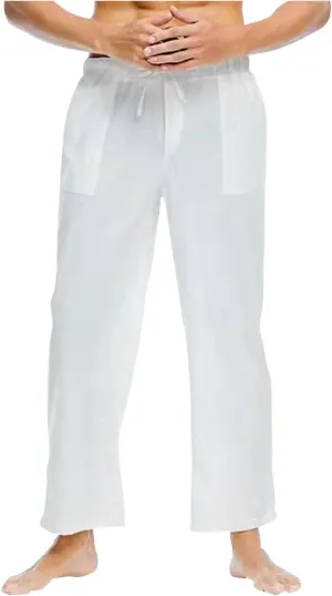 Men's Pants Casual Loose Quick Dry Drawstring Elastic Waist Solid Color Pants Lightweight Straight-Legs with Pockets