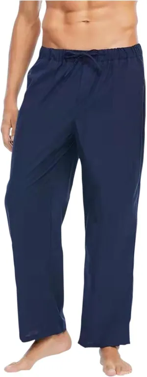 Men's Pants Casual Loose Quick Dry Drawstring Elastic Waist Solid Color Pants Lightweight Straight-Legs with Pockets