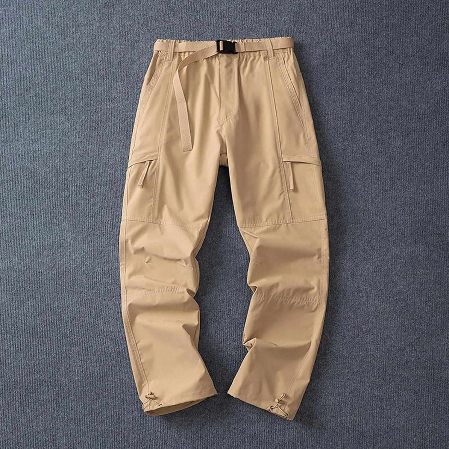 Mens Quick Dry Cargo Pants Casual Straight Leg Lightweight Breathable Outdoor Hiking Work Pants with Multi Pockets