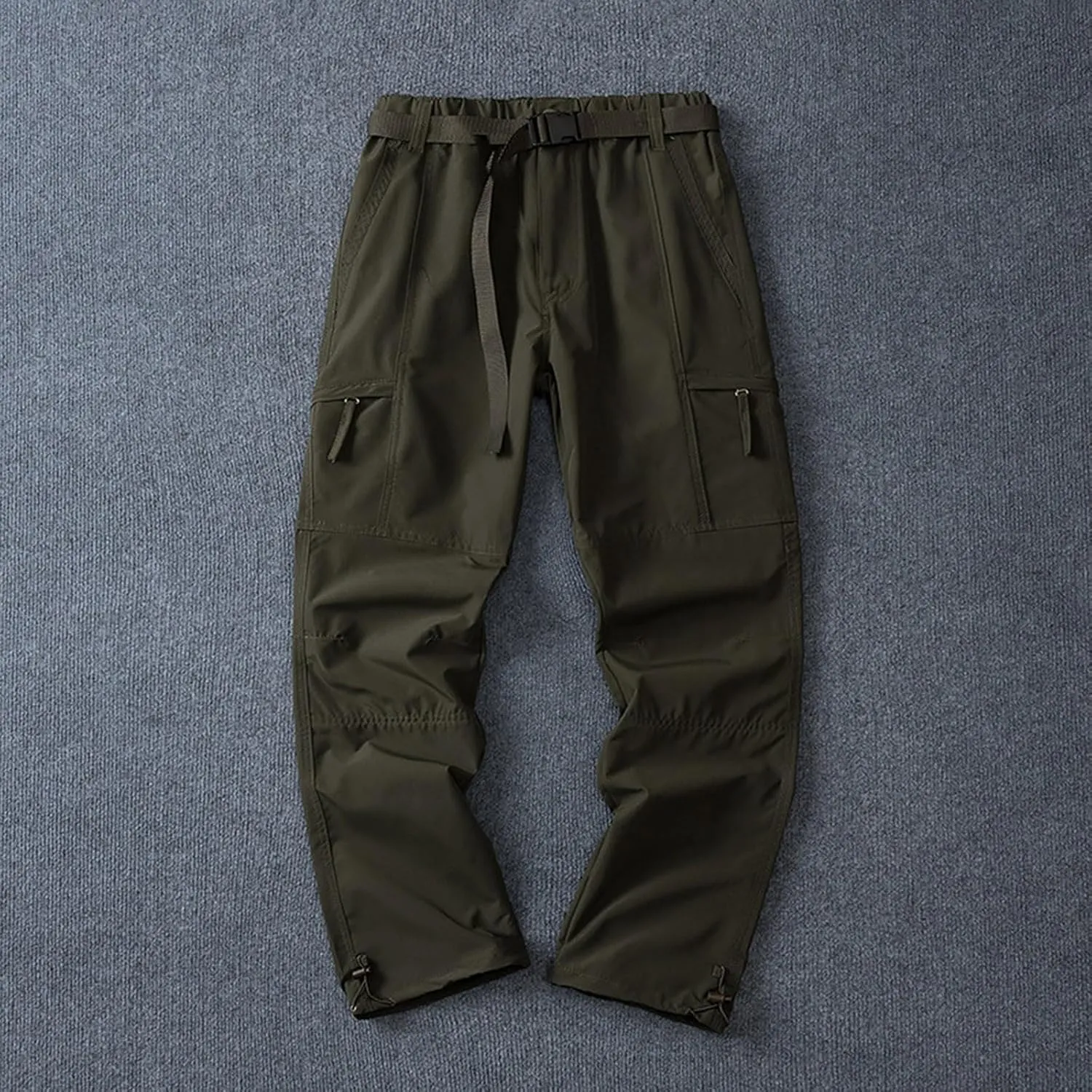 Mens Quick Dry Cargo Pants Casual Straight Leg Lightweight Breathable Outdoor Hiking Work Pants with Multi Pockets
