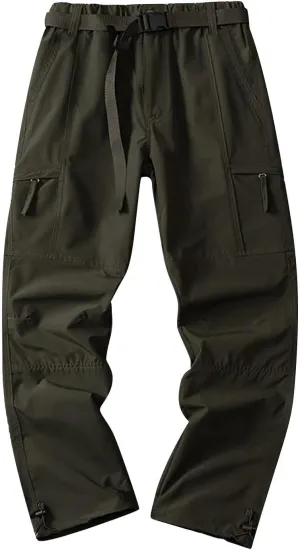 Mens Quick Dry Cargo Pants Casual Straight Leg Lightweight Breathable Outdoor Hiking Work Pants with Multi Pockets