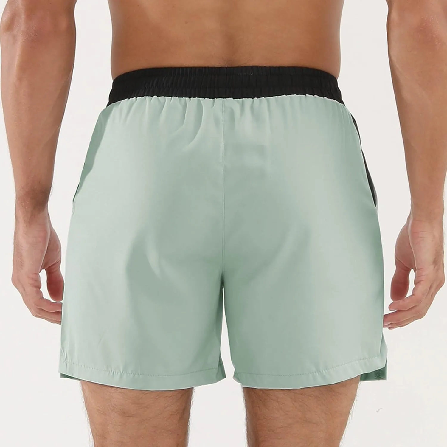 Mens Quick Dry Workout Shorts Lightweight Mesh Gym Athletic Shorts Elastic Training Running Sport Jogger with Pocket