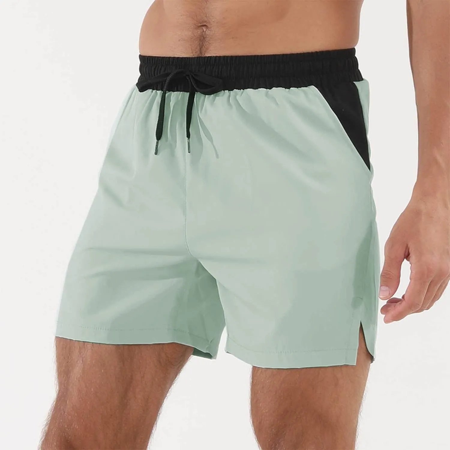 Mens Quick Dry Workout Shorts Lightweight Mesh Gym Athletic Shorts Elastic Training Running Sport Jogger with Pocket
