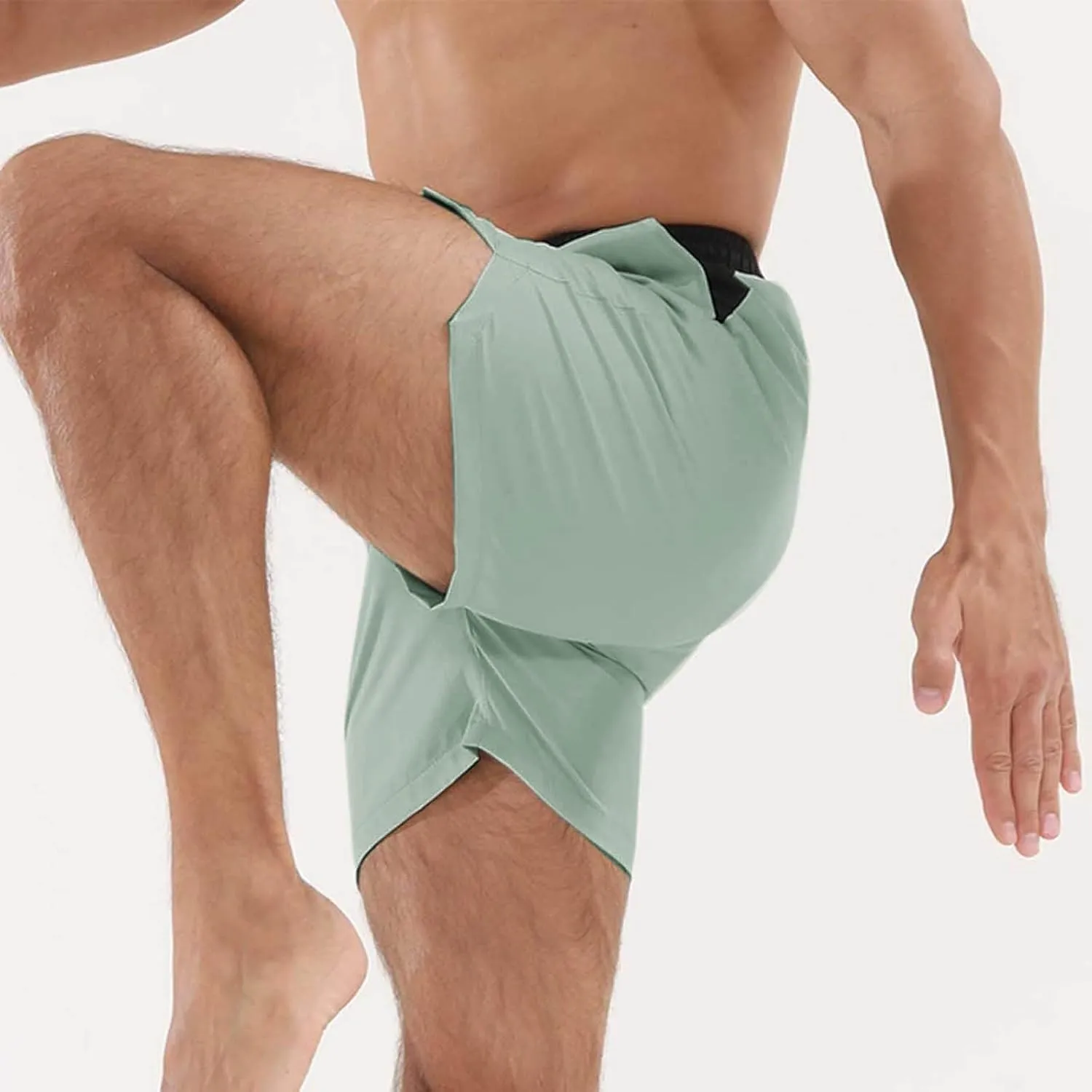 Mens Quick Dry Workout Shorts Lightweight Mesh Gym Athletic Shorts Elastic Training Running Sport Jogger with Pocket