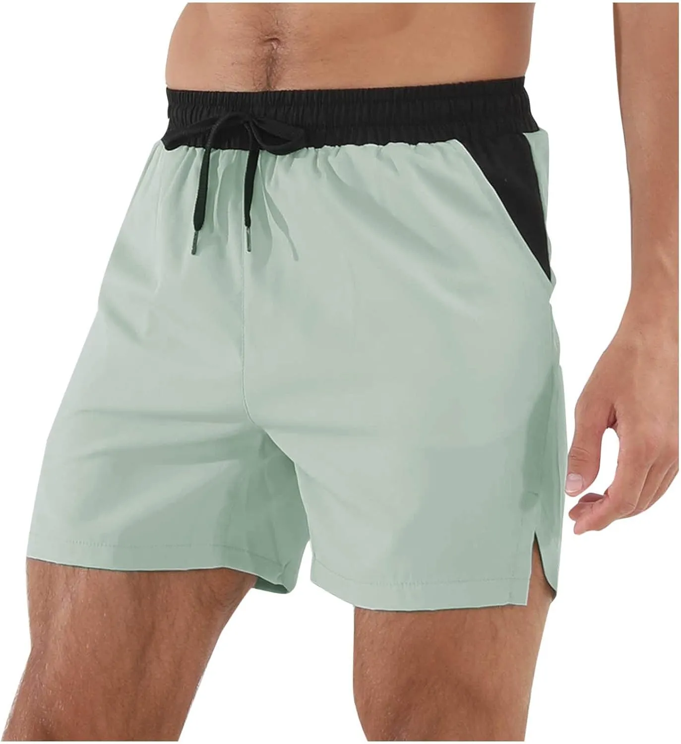 Mens Quick Dry Workout Shorts Lightweight Mesh Gym Athletic Shorts Elastic Training Running Sport Jogger with Pocket