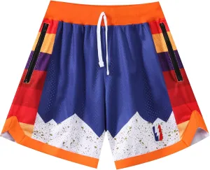 Mens Retro Basketball Shorts Cool Lightweight Mesh Gym Shorts Graphic Sports Athletic Drawstring Short