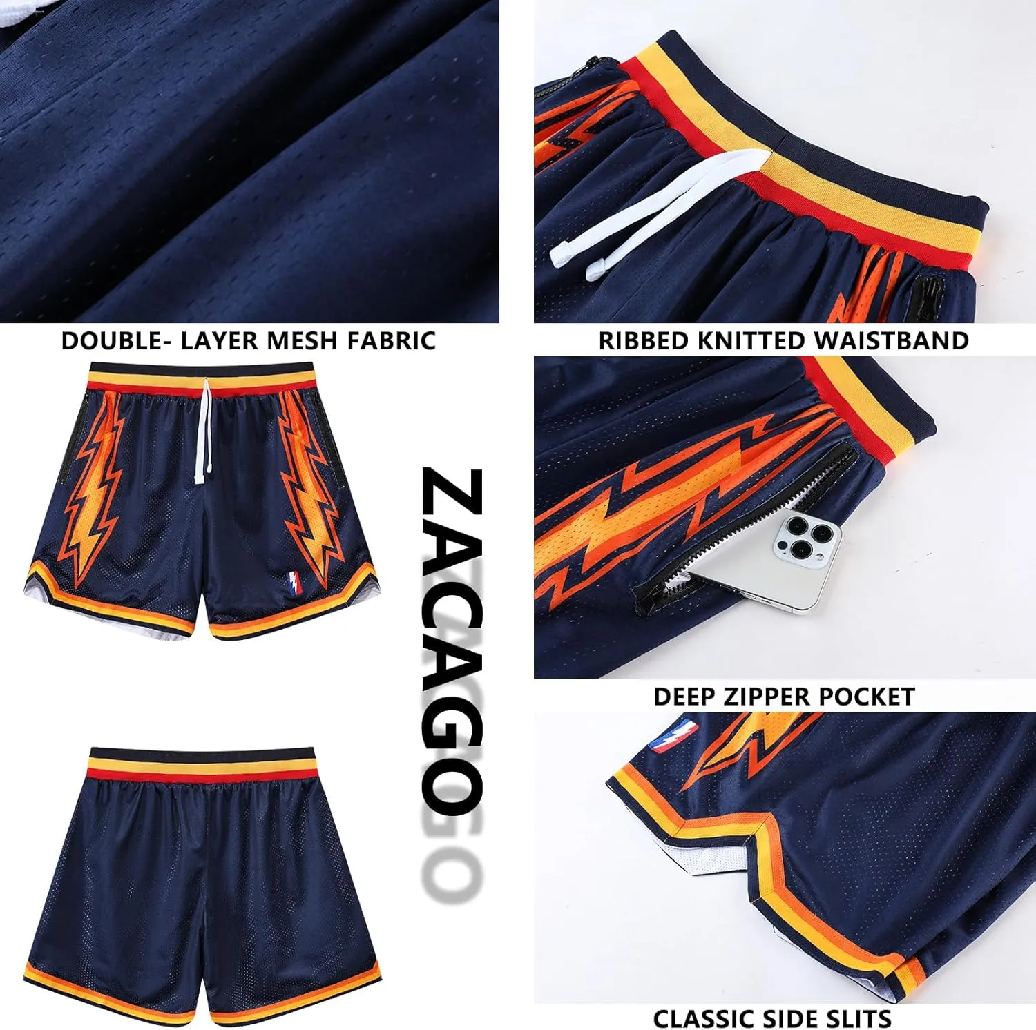 Mens Retro Basketball Shorts Cool Lightweight Mesh Gym Shorts Graphic Sports Athletic Drawstring Short