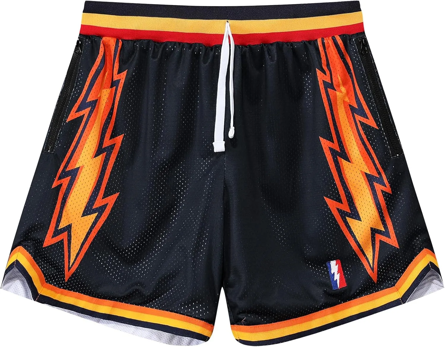 Mens Retro Basketball Shorts Cool Lightweight Mesh Gym Shorts Graphic Sports Athletic Drawstring Short