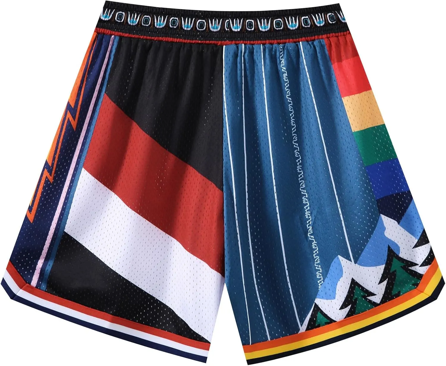 Mens Retro Basketball Shorts Cool Lightweight Mesh Gym Shorts Graphic Sports Athletic Drawstring Short