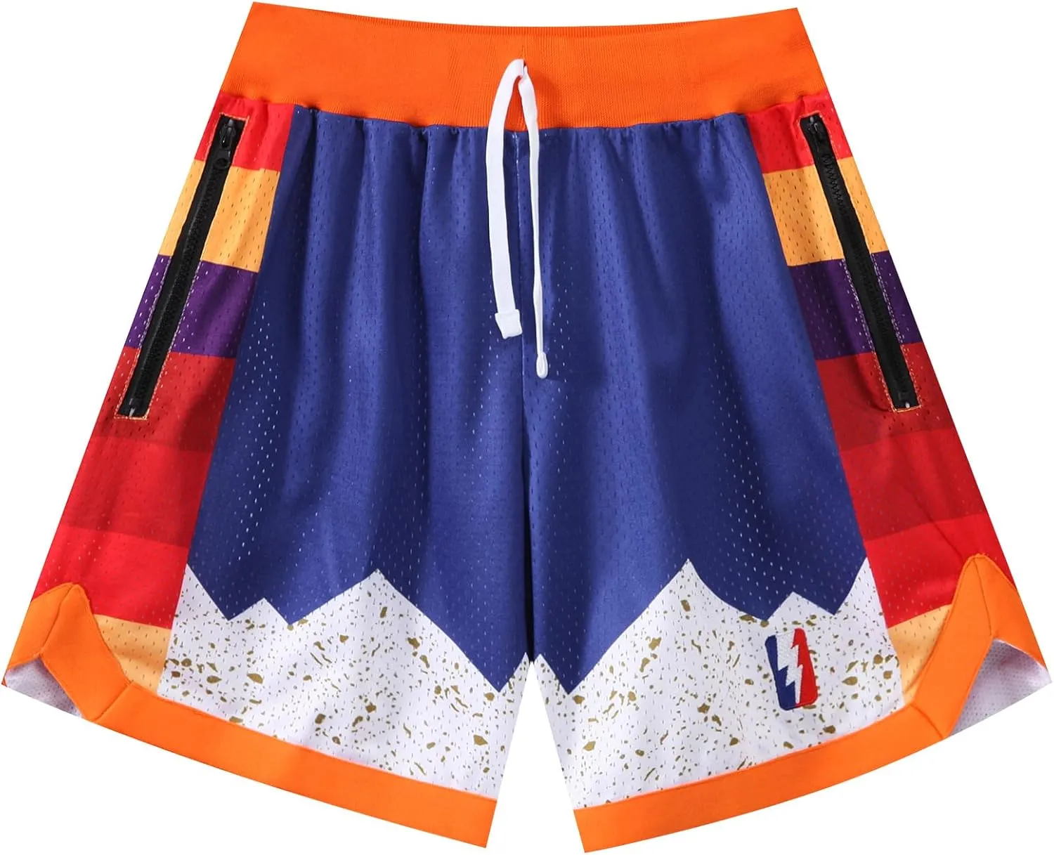 Mens Retro Basketball Shorts Cool Lightweight Mesh Gym Shorts Graphic Sports Athletic Drawstring Short