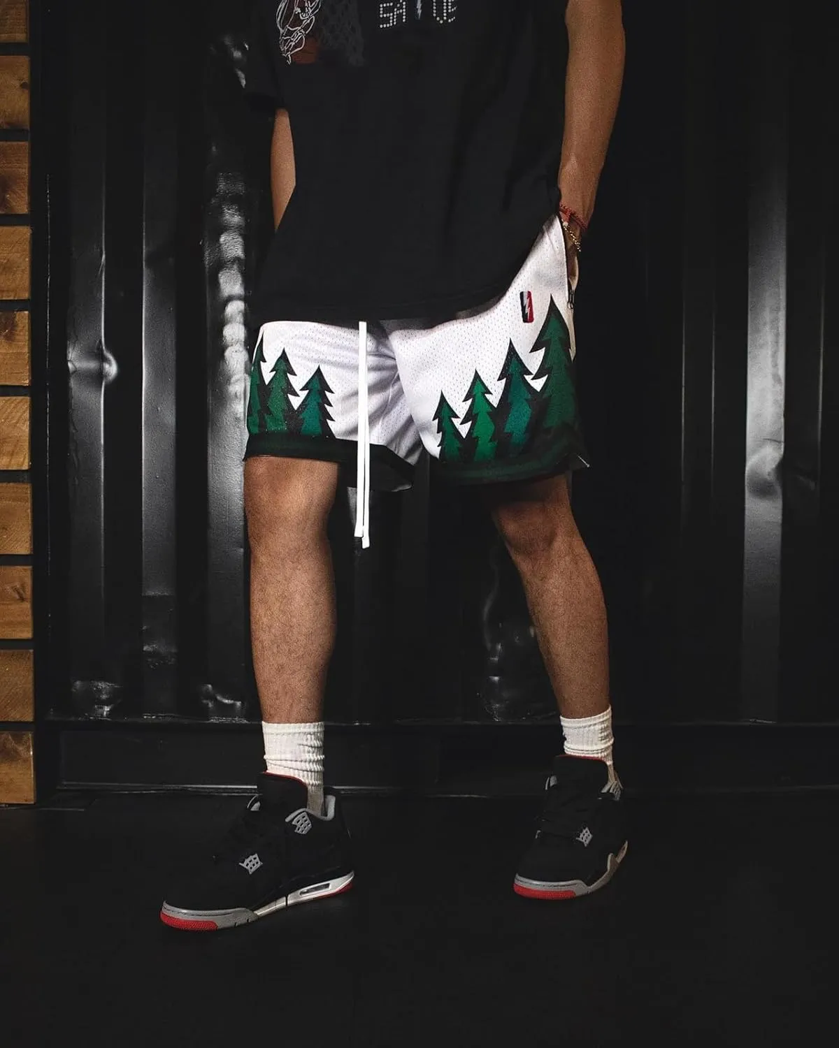 Mens Retro Basketball Shorts Cool Lightweight Mesh Gym Shorts Graphic Sports Athletic Drawstring Short