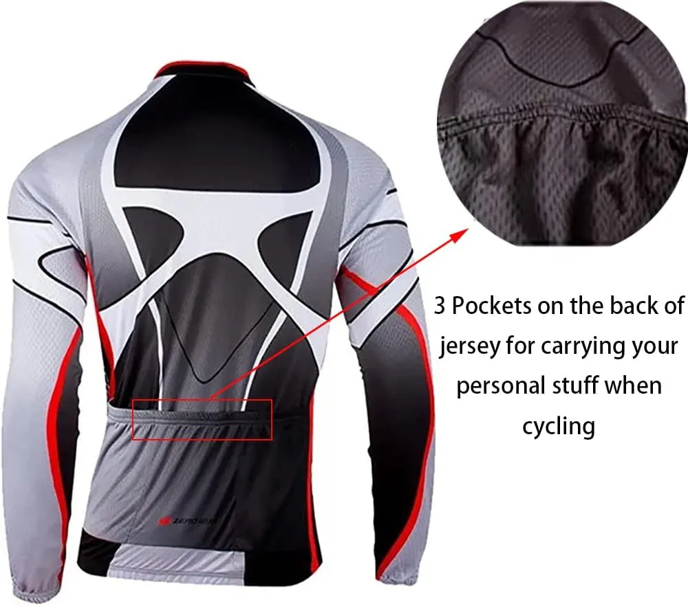Men's Soft Long Sleeve Breathable Bicycle Cycling Jersey Polyester Clothing Outdoor Sports Fall Autumn