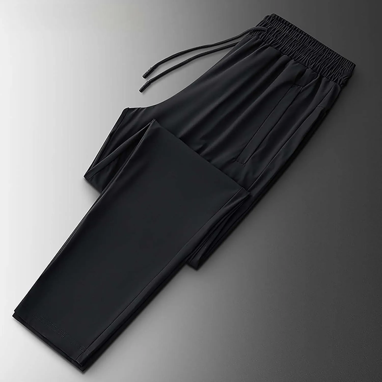 Men's Sweatpants Ice Silk Quick Dry Baggy Trousers Casual Plus Size Solid Color Drawstring Loose Fit Fashion Pants