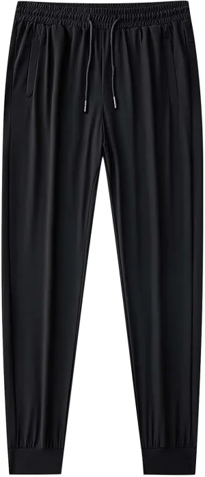 Men's Sweatpants Ice Silk Quick Dry Baggy Trousers Casual Plus Size Solid Color Drawstring Loose Fit Fashion Pants