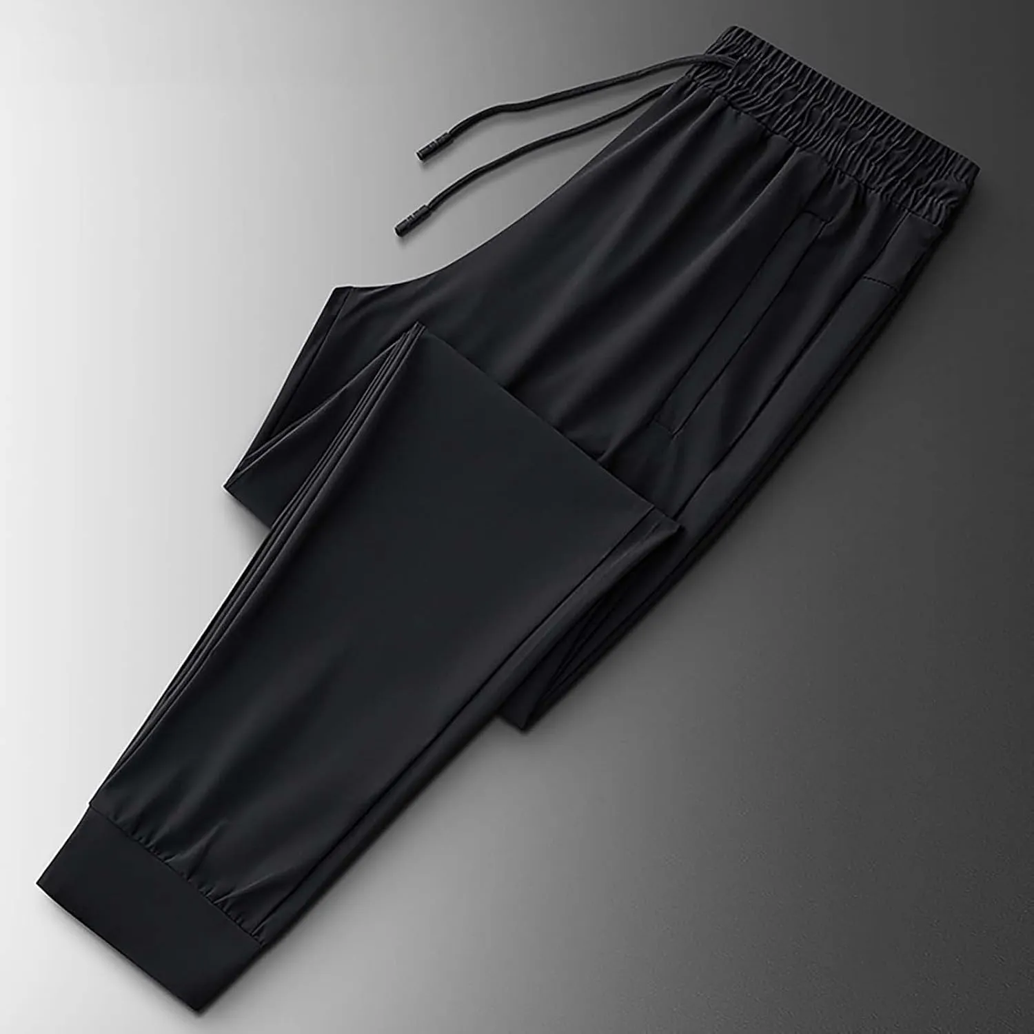 Men's Sweatpants Ice Silk Quick Dry Baggy Trousers Casual Plus Size Solid Color Drawstring Loose Fit Fashion Pants