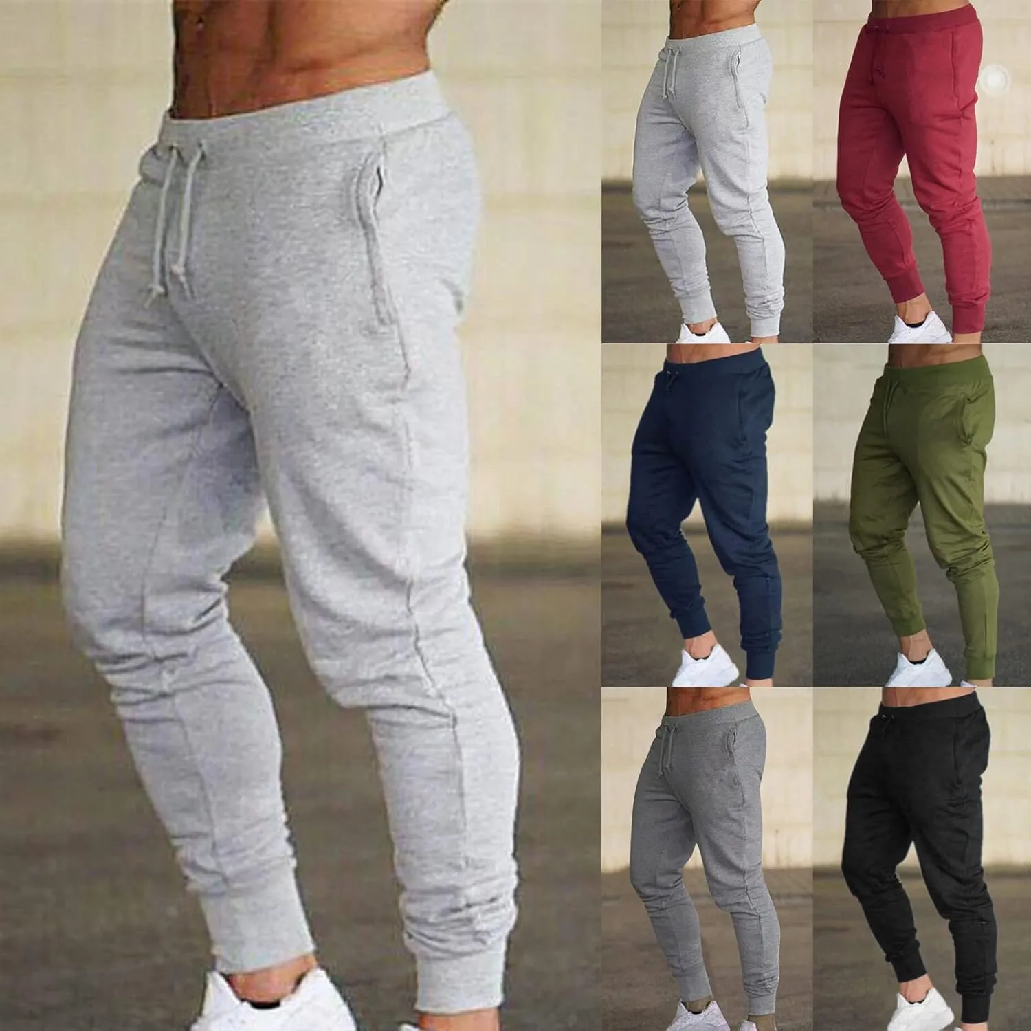 Mens Sweatpants Open Bottom Sweatpants for Men Loose Fit Men's Cotton Sweatpants Athletic Lounge Pants with Pockets 2024