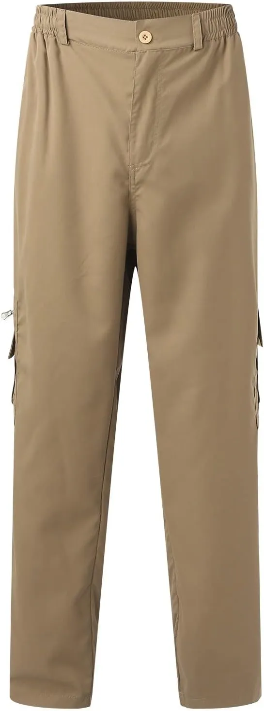 Mens Sweatpants with Pockets Drawstring Tapered Sweatpants Cargo Hippie Loose Fit Trousers with Multi-Pocket Cargo