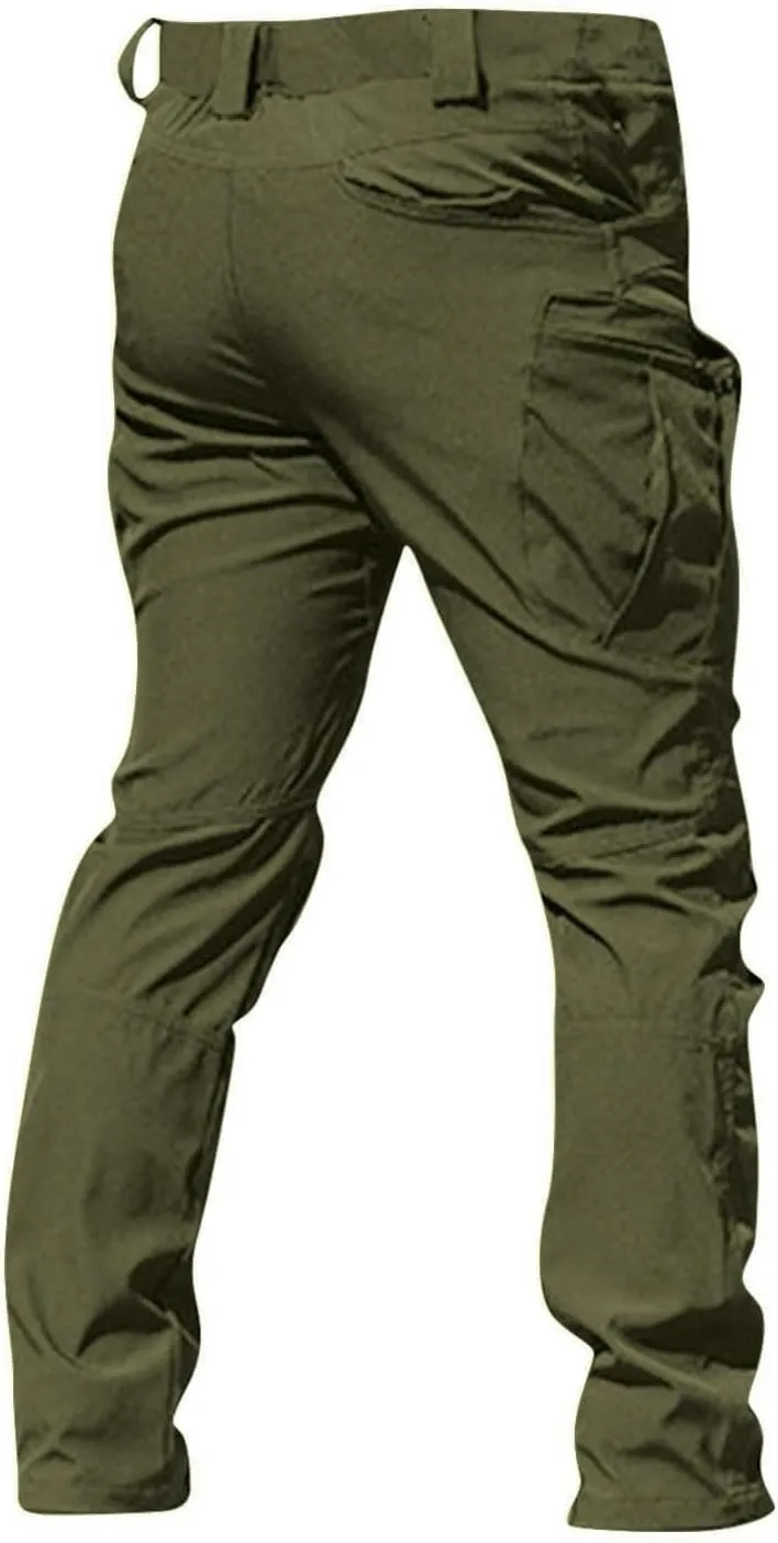 Men's Tactical Pants Cargo Hiking Pants with Multi Pockets Water Resistant Relaxed Fit Quick Dry Work Pants