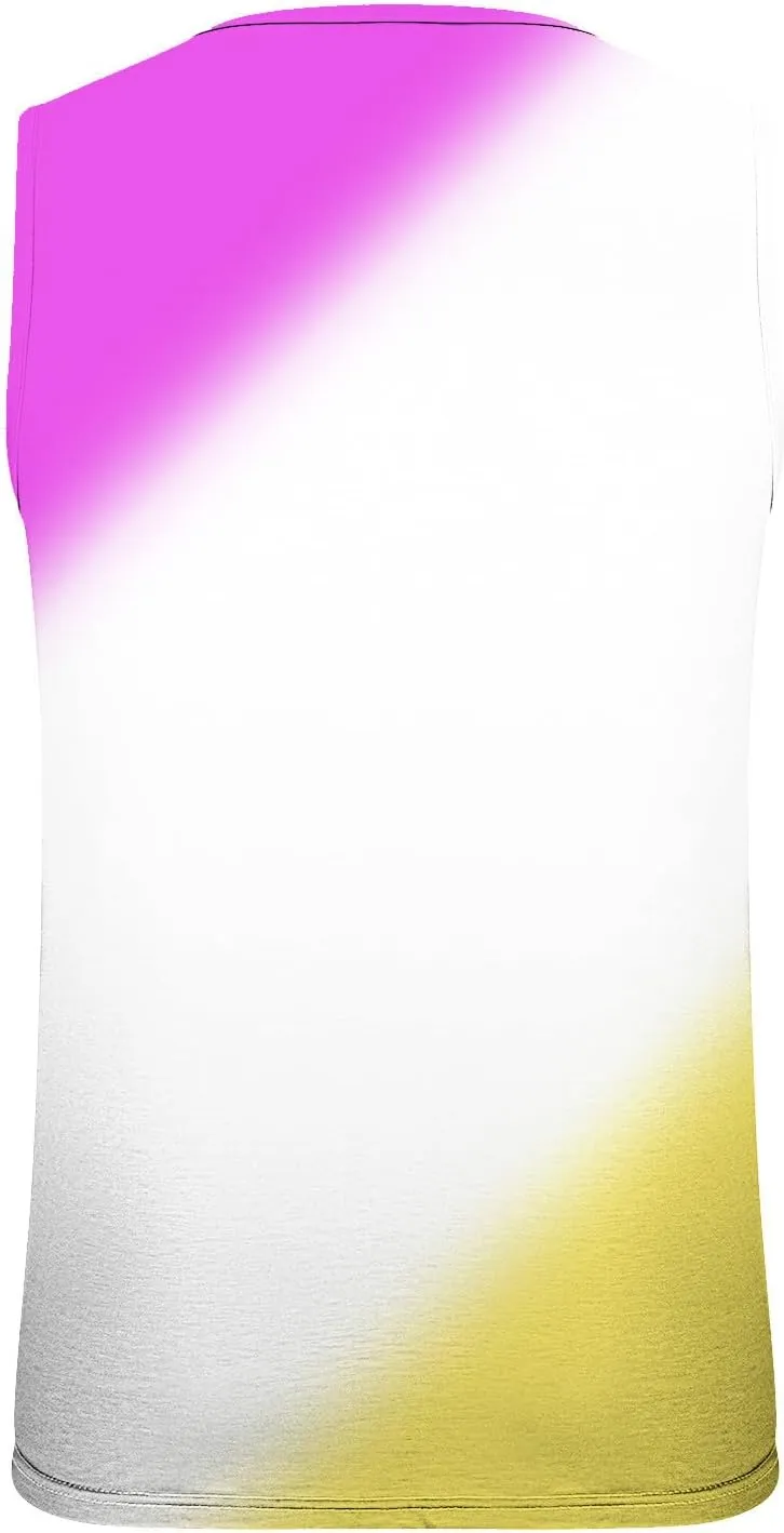 Mens Tank Tops Summer Gradient Crewneck Sleeveless Shirts Vacation Breathable Dry Athletic Streetwear Clothing