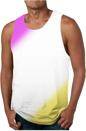 Mens Tank Tops Summer Gradient Crewneck Sleeveless Shirts Vacation Breathable Dry Athletic Streetwear Clothing