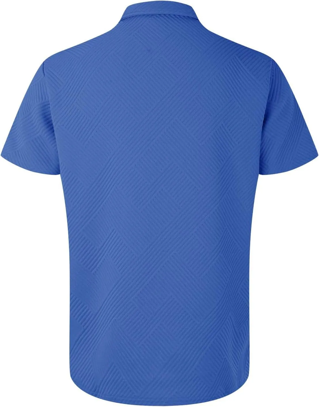 Men's Textured Polo Shirt Short Sleeve Zip Up Collar Business Casual Loungewear Solid Color Quick Dry Travel Office Blouse