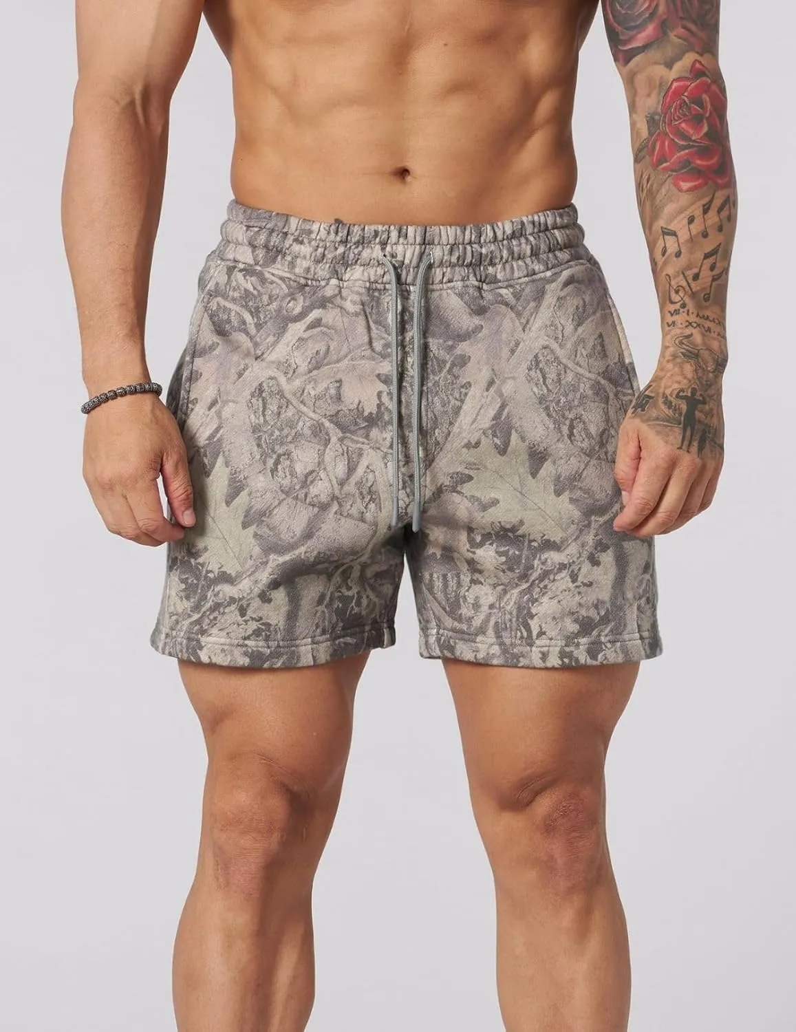 Men's Tree Camo Basketball Shorts - Quick-Dry Lightweight Mesh Workout Shorts, Breathable Athletic Shorts for Running & Gym