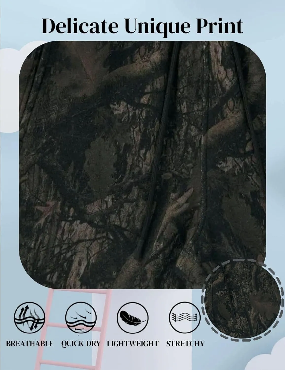 Men's Tree Camo Basketball Shorts - Quick-Dry Lightweight Mesh Workout Shorts, Breathable Athletic Shorts for Running & Gym
