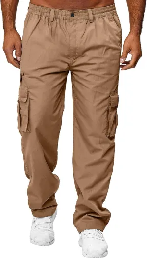 Mens Workout Cargo Sweatpants Sweatpants Open Bottom Straight Leg Casual Loose Fit Baggy Athletic Jogger Pants with