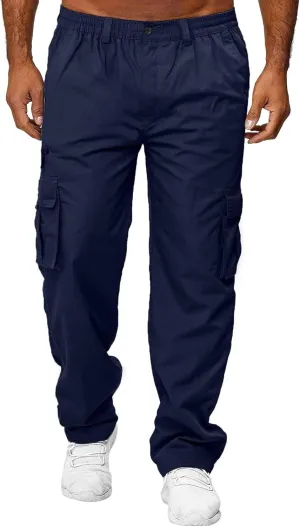 Mens Workout Cargo Sweatpants Sweatpants Open Bottom Straight Leg Casual Loose Fit Baggy Athletic Jogger Pants with