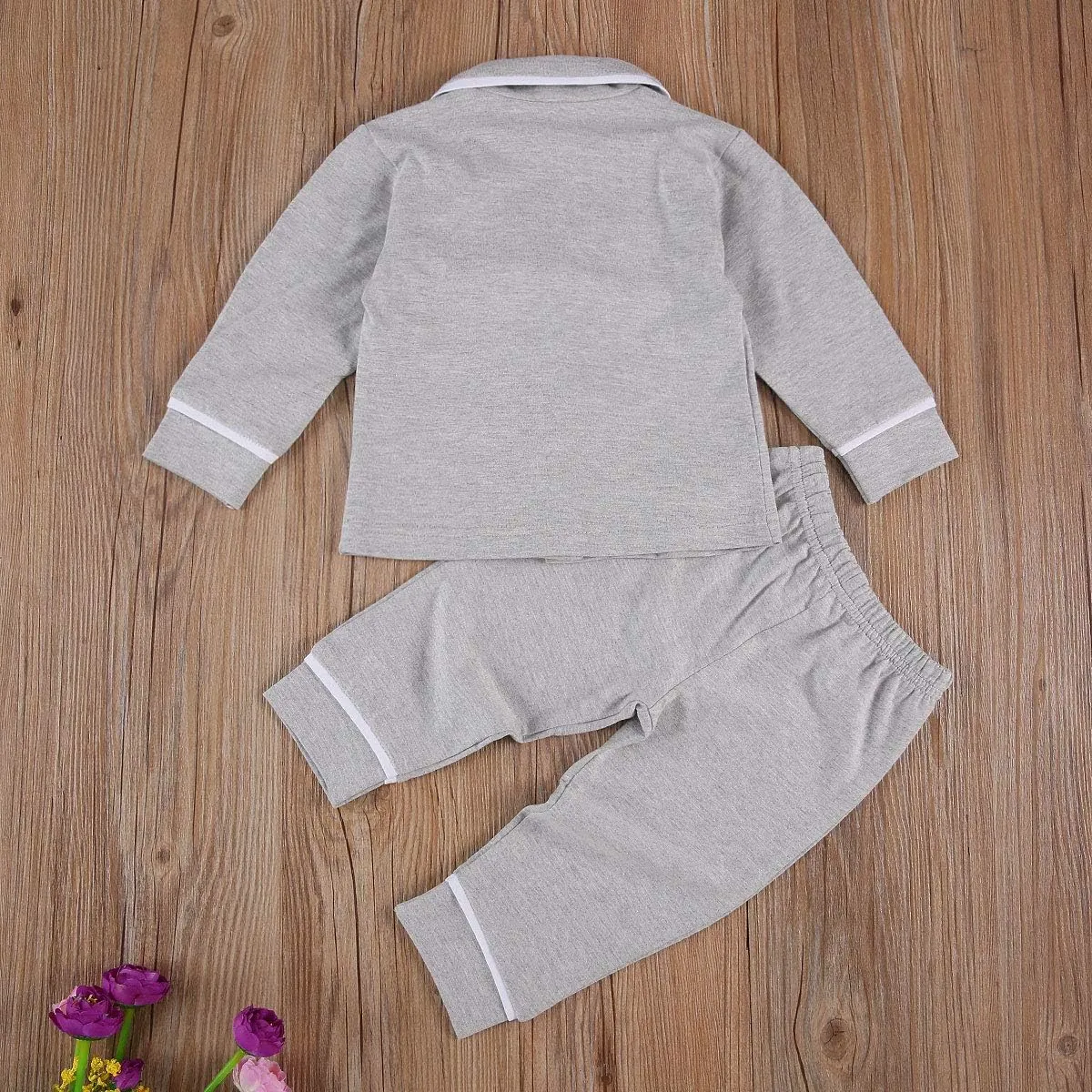 Merqwadd Toddler Baby Button-Down Pajamas Set, Cotton 2-PCS-PJs Set Shirt and Pants Sleepwear for Unisex Kids