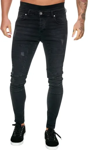MIDOO Mens Jeans Straight Fit Tapered Legs Casual Comfort Flex Waist Denim Pants Straight Leg Fashion Skinny Jeans Trousers