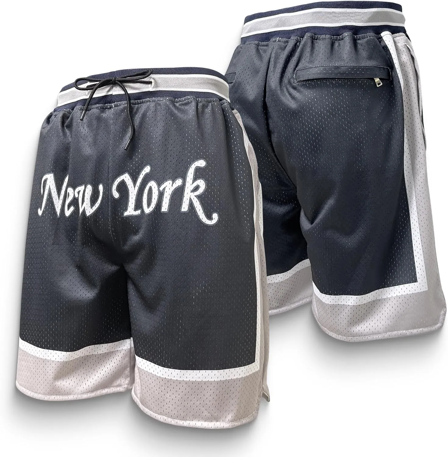 miedation Sports Fans Gift Men's Loose-Fit Workout Running Mesh Shorts Baseball Active Quick Dry Shorts with Zipper Pockets