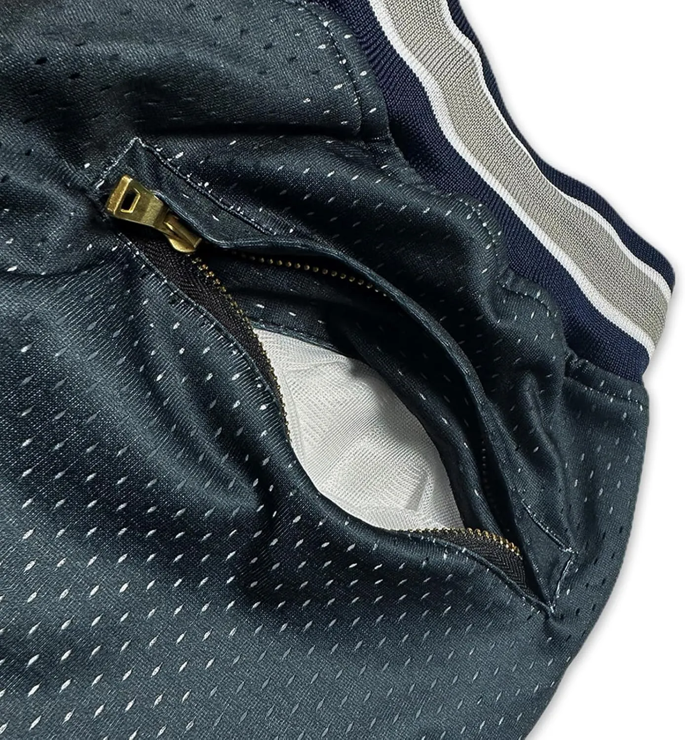 miedation Sports Fans Gift Men's Loose-Fit Workout Running Mesh Shorts Baseball Active Quick Dry Shorts with Zipper Pockets