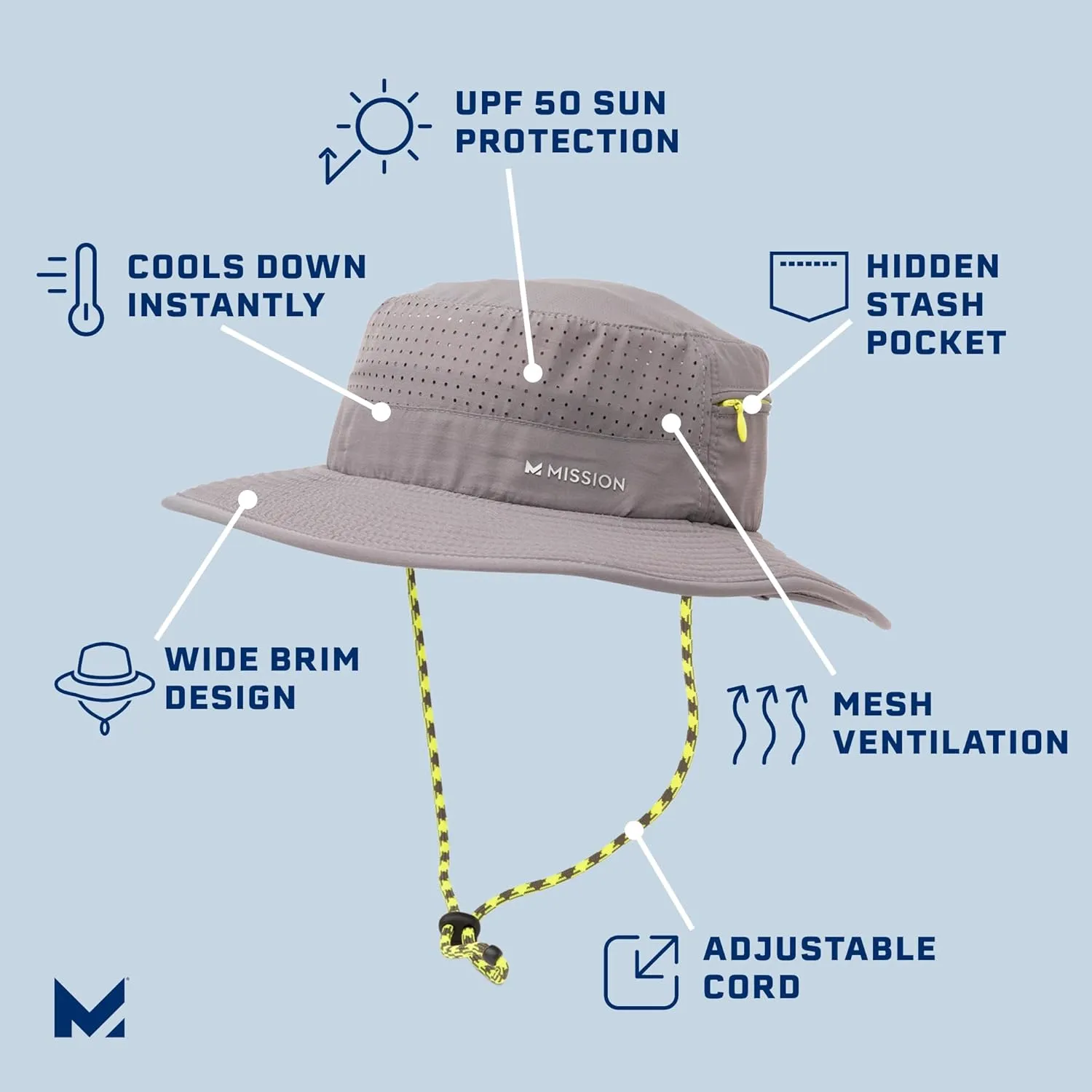 MISSION Cooling Anywhere Wide Brim Bucket Hat