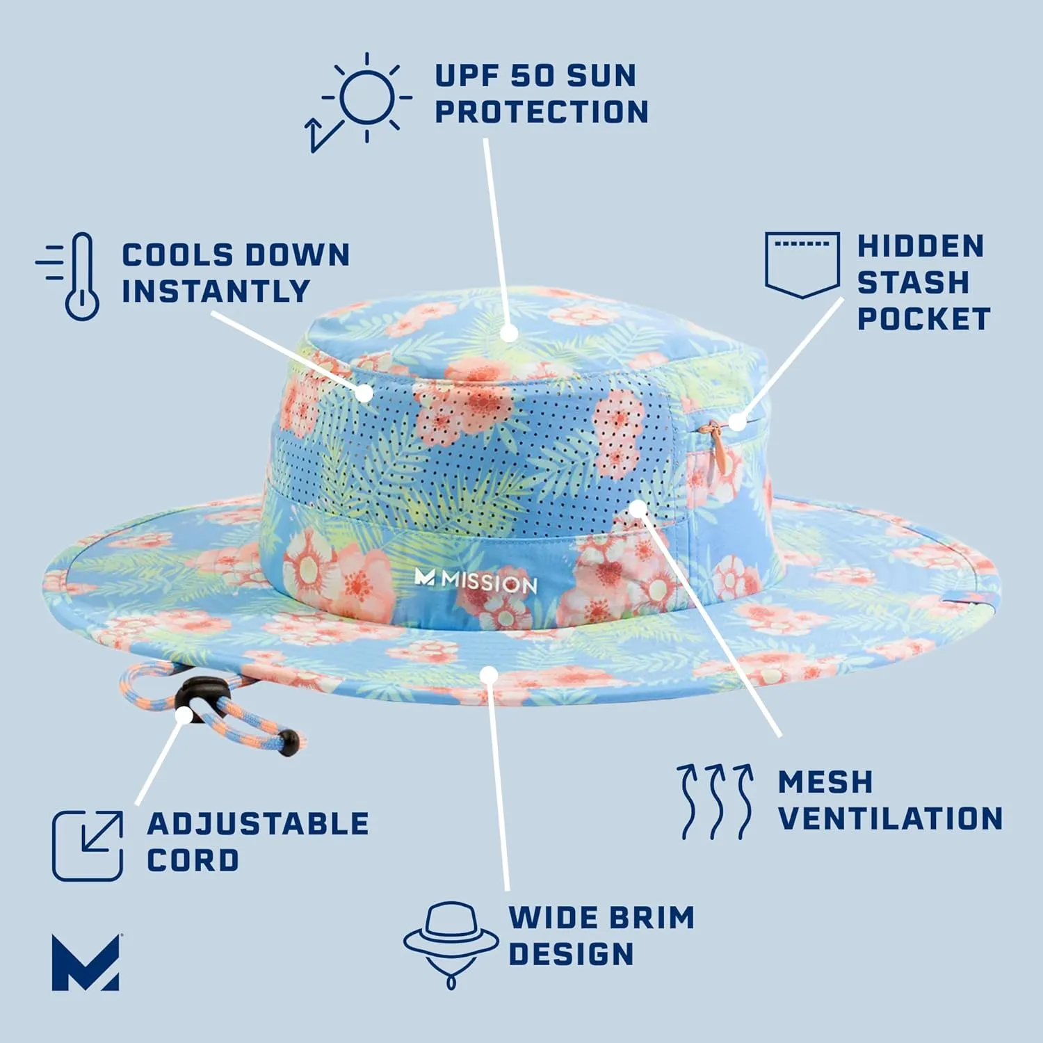 MISSION Cooling Anywhere Wide Brim Bucket Hat