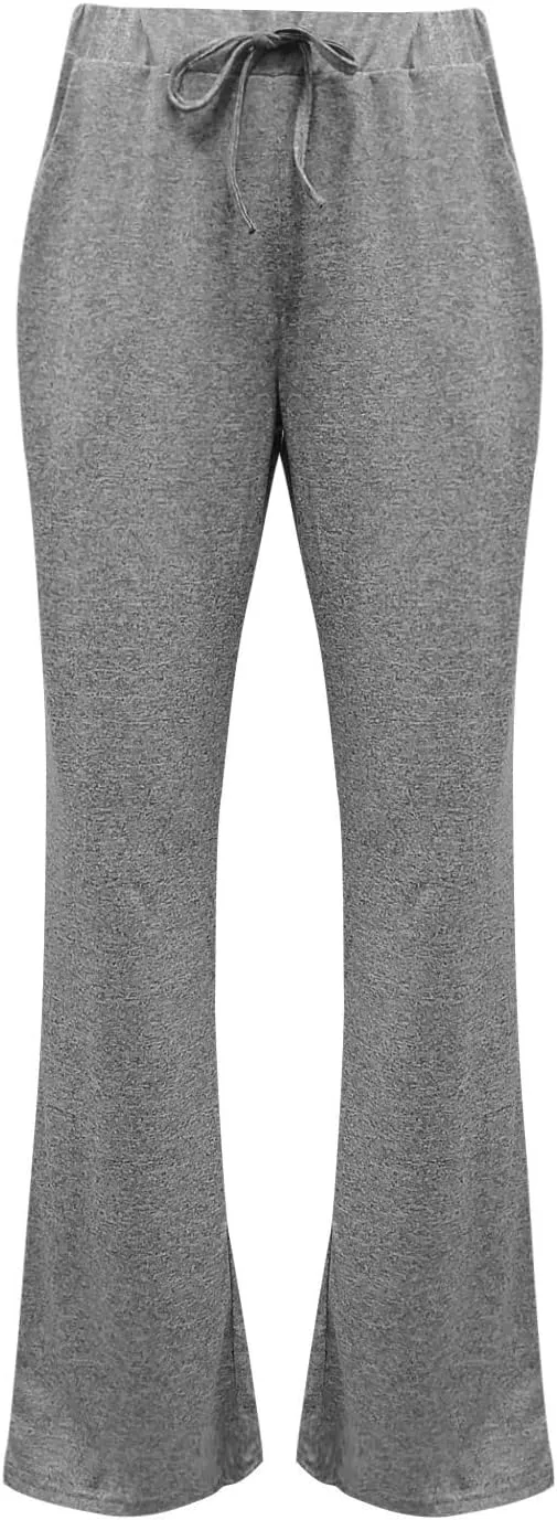 Muyise Womens Comfy Lounge Pants Loose Yoga Pants Wide Leg Casual Lightweight Drawstring Palazzo Pajama Pants with Pockets