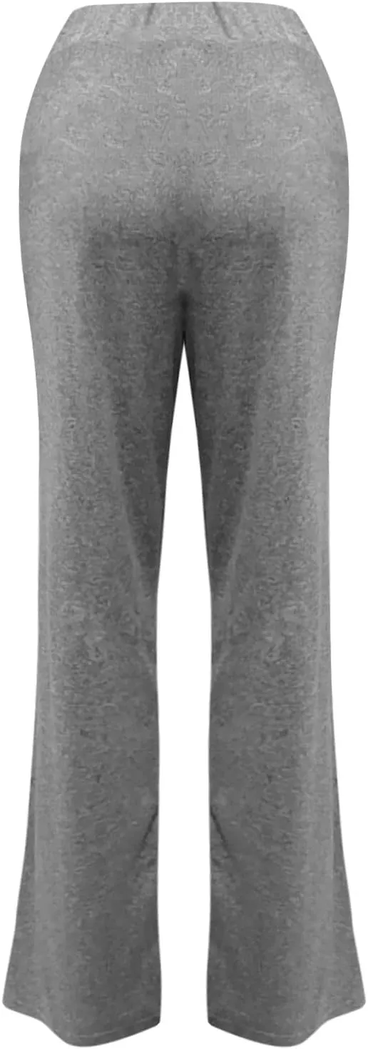 Muyise Womens Comfy Lounge Pants Loose Yoga Pants Wide Leg Casual Lightweight Drawstring Palazzo Pajama Pants with Pockets