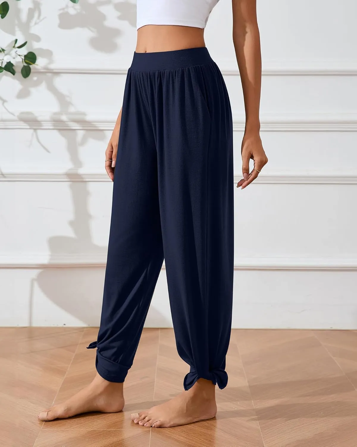 Neer 3 Pcs Women's Lounge Pants Side Slit High Waisted Joggers Wide Leg Yoga Sweatpants with Pocket Loose Cozy Pant