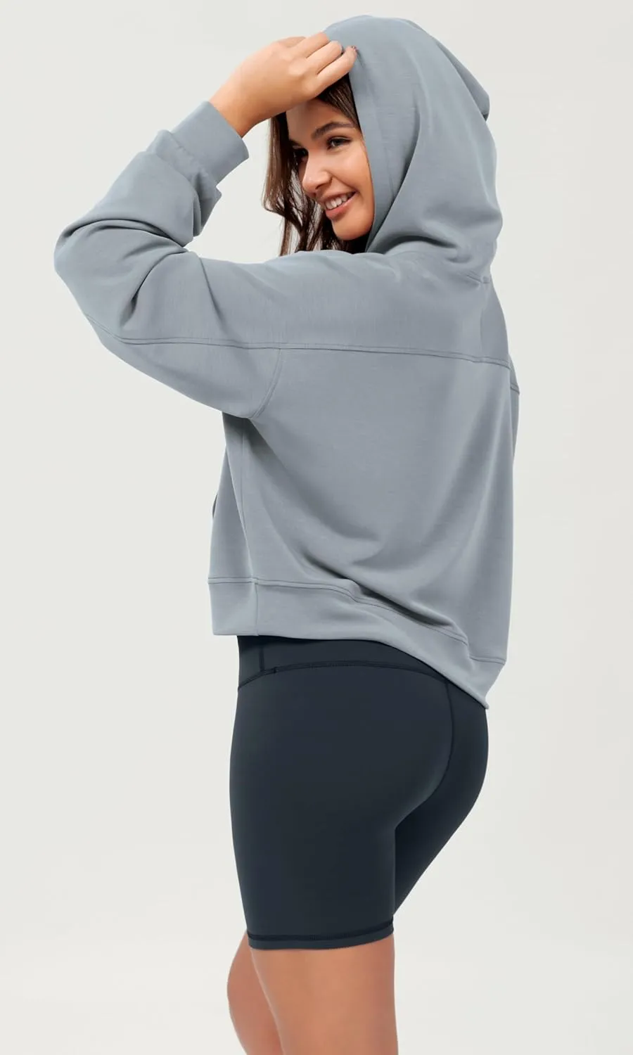 ODODOS Modal Soft Long Sleeve Cropped Hoodie for Women Oversized Pullover Sweatshirts with Pocket