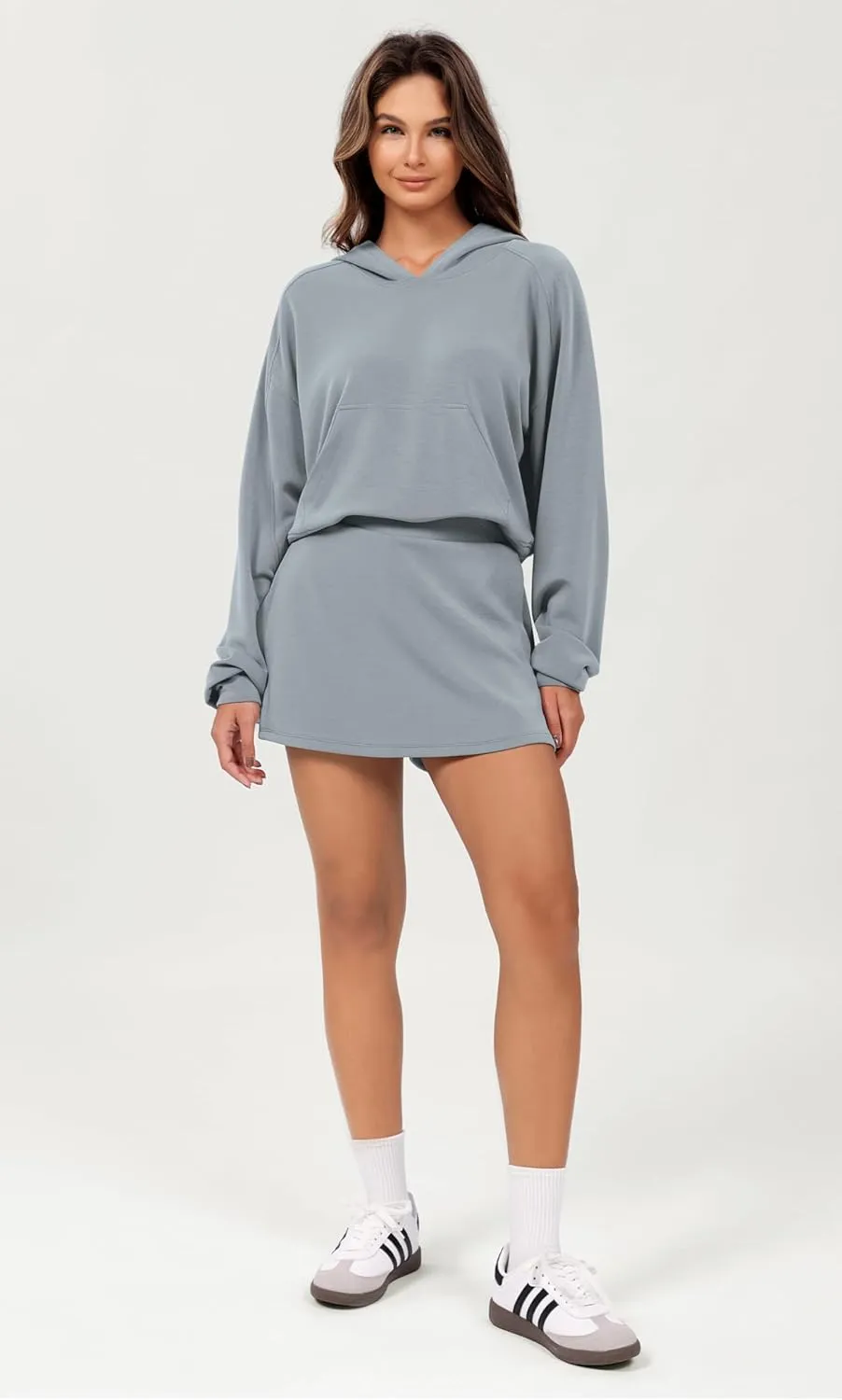 ODODOS Modal Soft Long Sleeve Cropped Hoodie for Women Oversized Pullover Sweatshirts with Pocket