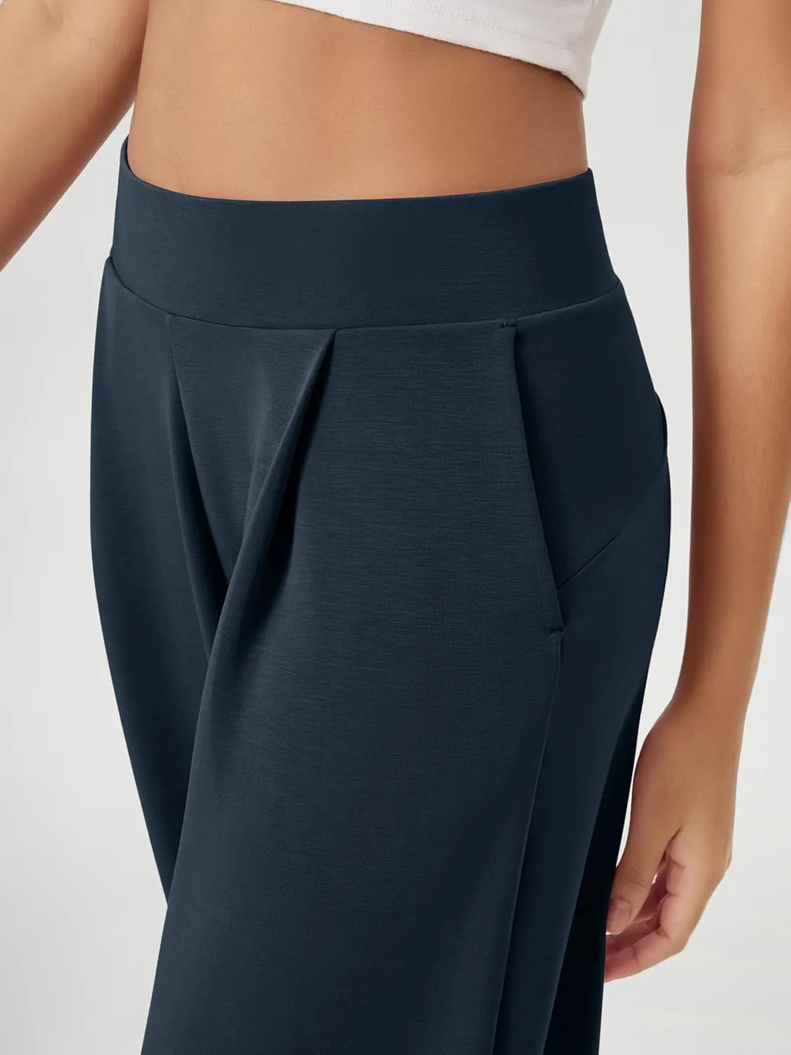 ODODOS Modal Soft Wide Leg Pants for Women High Waist Casual Relaxed Pants with Pockets-27/29"/ 31" Inseam
