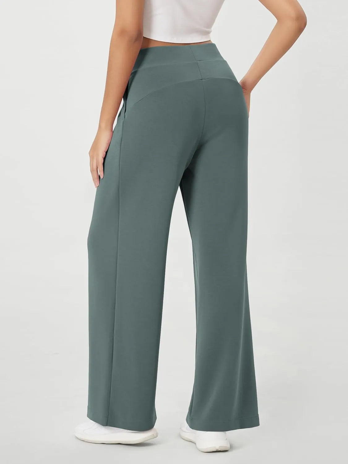 ODODOS Modal Soft Wide Leg Pants for Women High Waist Casual Relaxed Pants with Pockets-27/29"/ 31" Inseam