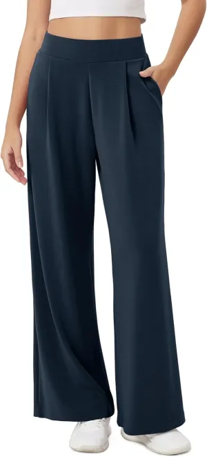 ODODOS Modal Soft Wide Leg Pants for Women High Waist Casual Relaxed Pants with Pockets-27/29"/ 31" Inseam